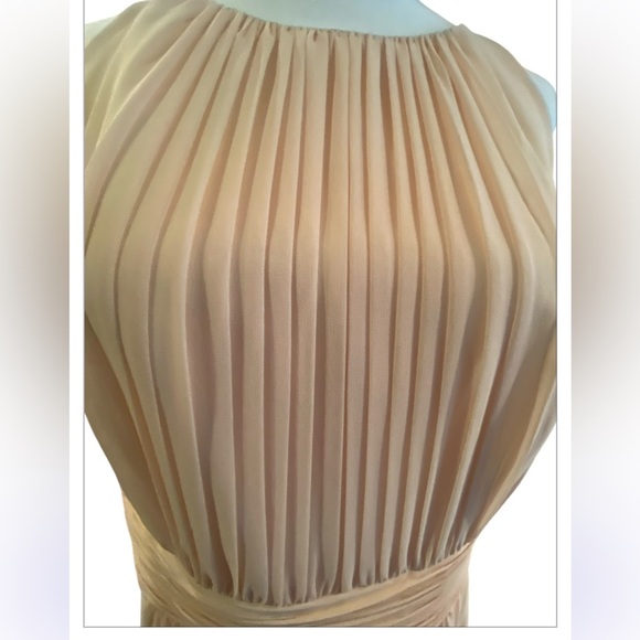 Lauren Ralph Lauren Evening Womens Blush Chiffon Gathered Party Dress Size 16 - Picture 4 of 12